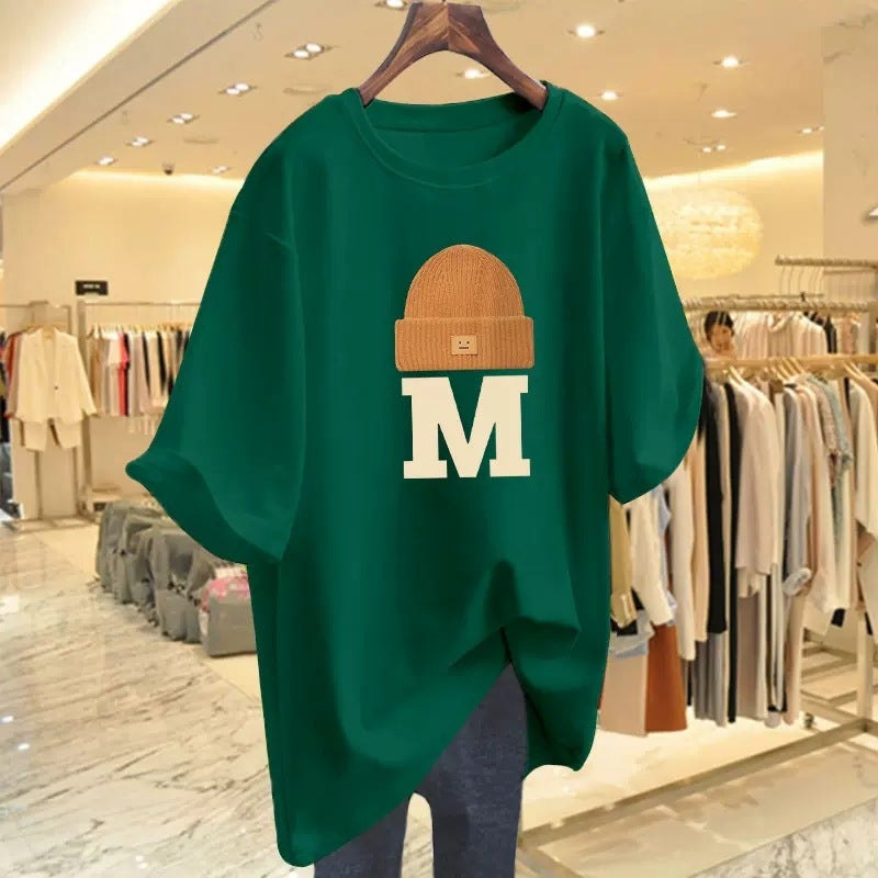 White Short-sleeved T-shirt Women's Loose 2023 Spring and Summer New European Large Edition Mid-length Student's All-match Top Instagram Trendy - Image 2