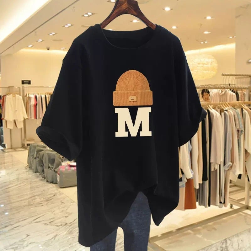 White Short-sleeved T-shirt Women's Loose 2023 Spring and Summer New European Large Edition Mid-length Student's All-match Top Instagram Trendy - Image 3