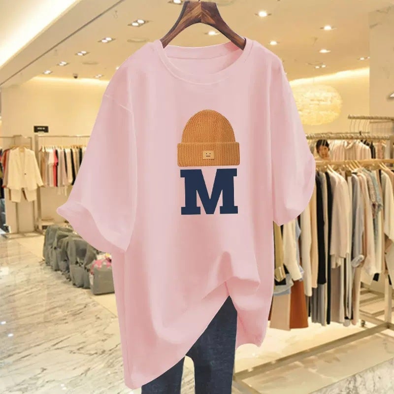White Short-sleeved T-shirt Women's Loose 2023 Spring and Summer New European Large Edition Mid-length Student's All-match Top Instagram Trendy - Image 5