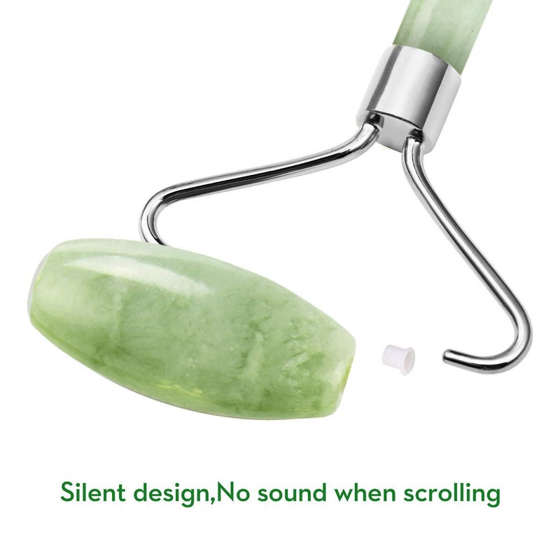 kimkoo Jade Roller and Gua Sha for Face-3 in 1 Kit with Facial Massager Tool,100% Real Natural Jade Stone Anti Aging,Face Beauty Set for Eye Anti-Wrinkle - Image 3