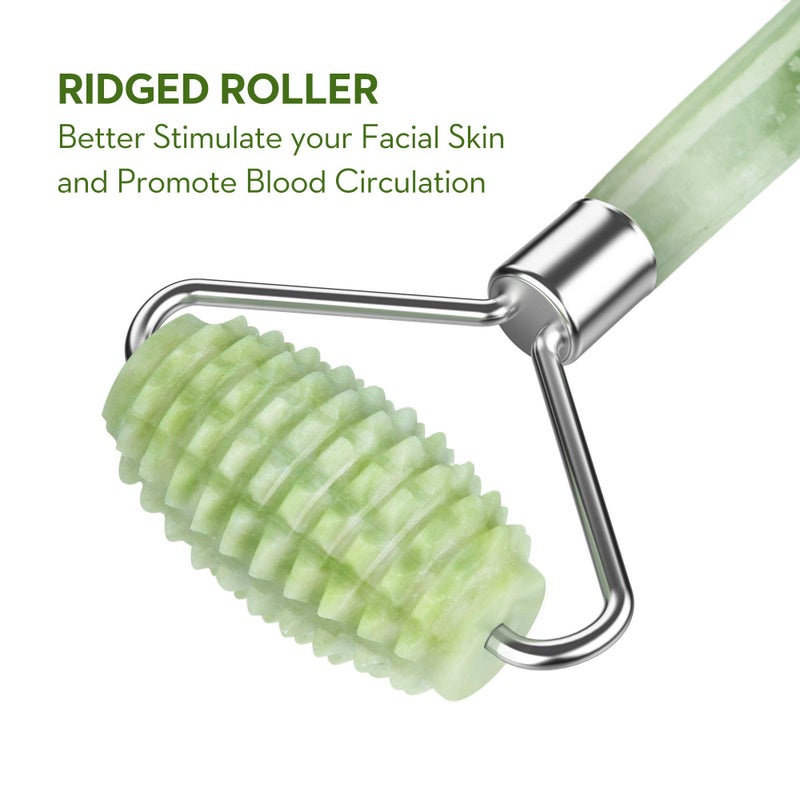 kimkoo Jade Roller and Gua Sha for Face-3 in 1 Kit with Facial Massager Tool,100% Real Natural Jade Stone Anti Aging,Face Beauty Set for Eye Anti-Wrinkle - Image 5