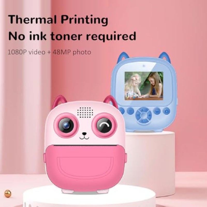 Camera Instant Print, 1080P 48MP,,Instant Cameras, CAMERA_DIGITAL, Instant Camera, 2.4 Inch Screen, Thermal Printing, 6X Digital Zoom, Support Games and Music - Image 2