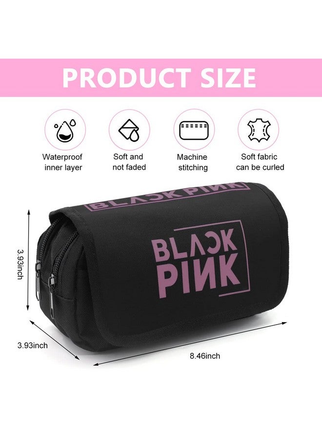 HASTHIP Polyester Blackpink Pencil Box Pencil Case, Large Capacity Cosmetic Bag Organizer Pouch For Blackpink Lover Fans, Double Zippers Stationary Bag For School Girls Boys Adult - Image 2