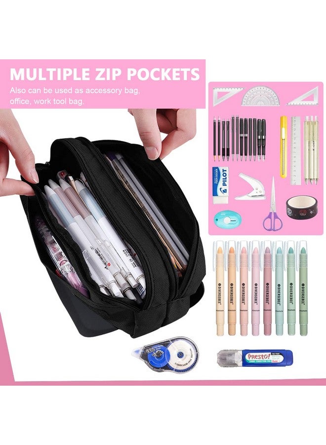HASTHIP Polyester Blackpink Pencil Box Pencil Case, Large Capacity Cosmetic Bag Organizer Pouch For Blackpink Lover Fans, Double Zippers Stationary Bag For School Girls Boys Adult - Image 3