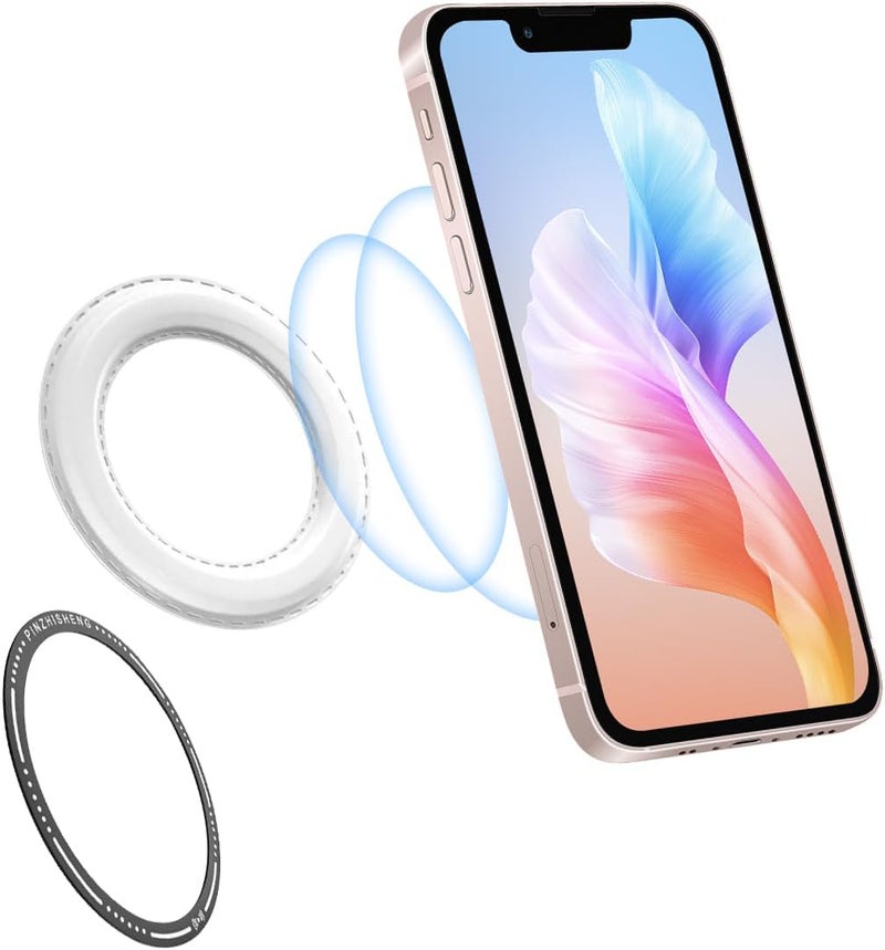 هاسذيب حامل حلقة مغناطيسي HASTHIP® لأجهزة iPhone 12 13 14 15، حامل هاتف متوافق مع MagSafe عالمي، قاعدة مغناطيسية قوية للسيارة والمكتب والجدار، مقبض هاتف قابل للطي، ملحق غطاء PU آمن - Image 1