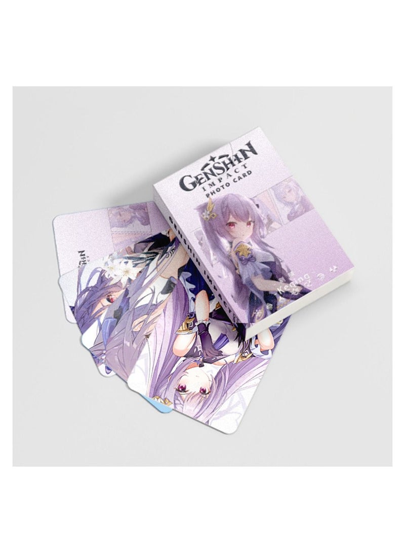 Color Fans 50 Pcs Genshin Impact Keqing Cute Anime Photo Lomo Cards - Image 3