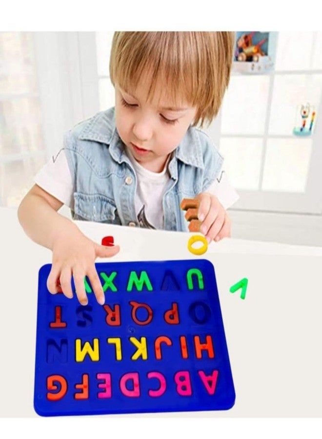 LILBABEZ Cream Multi Plastic 3D Alphabet Learning Toy for Kids | Durable ABCD Puzzle Board with Capital Letters | Early Educational Learning Board | Fun Preschool Activity Toy for Toddlers & Children - Image 2
