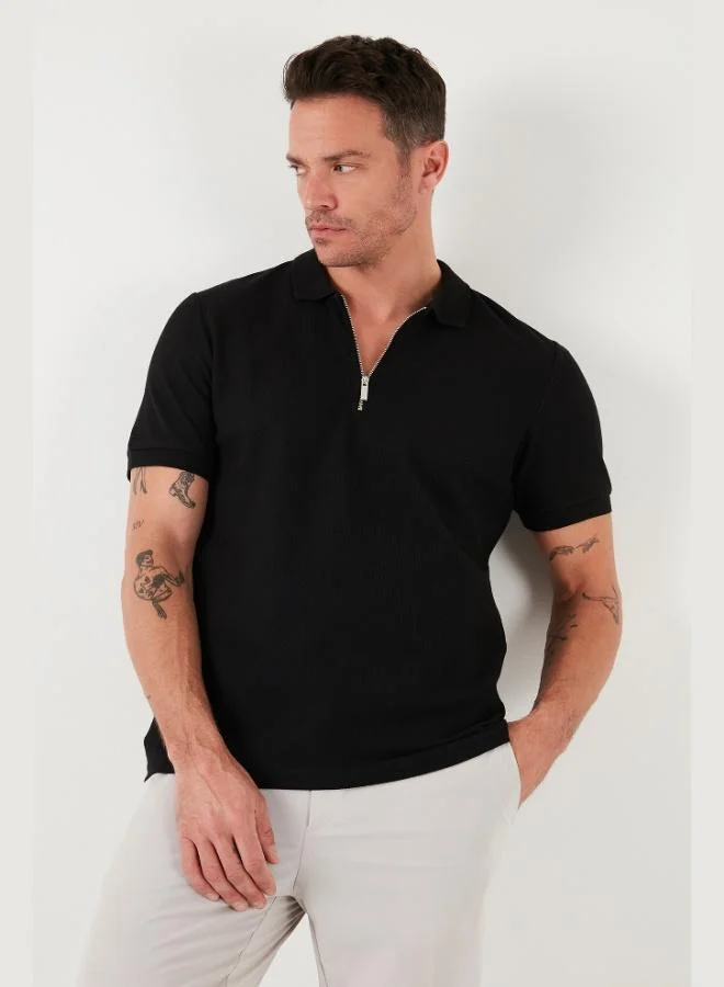 Buratti Buratti Cotton Regular Fit Half Zipper 3-Pack Polo Collar T-Shirt Men's Polo Collar T-Shirt 5902434S3