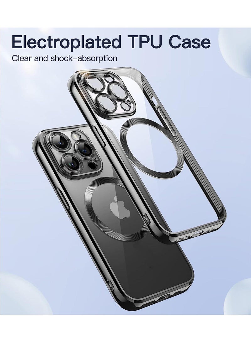 Rock Pow Magnetic Clear for iPhone 14 Pro Max Case with Full Camera Lens Protection Perfect Match for MagSafe Military Drop Protection Slim Luxury for Women Girls Men 6.7 inch - Image 5