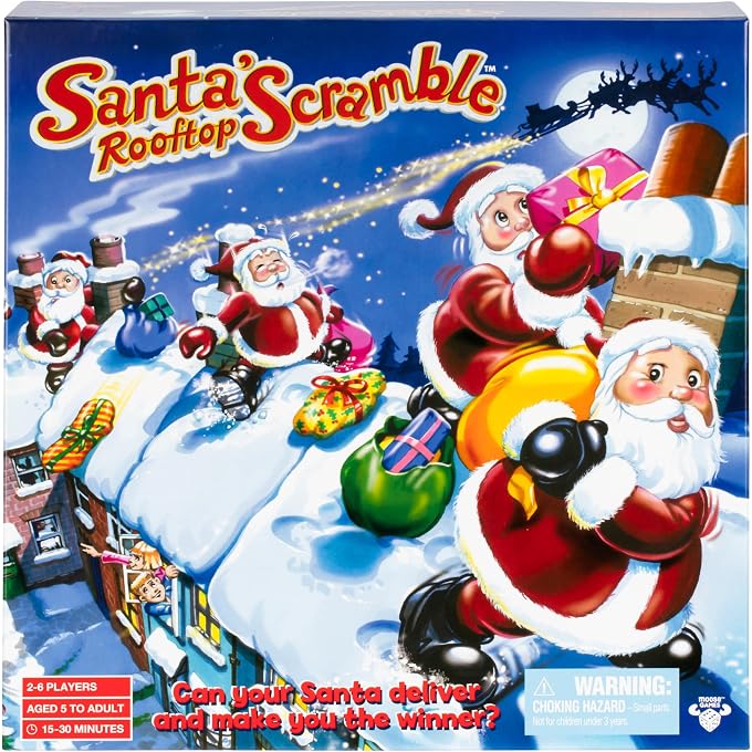 MOOSE Santa's Rooftop Scramble is A Family Board Game Full of The Magic of Christmas Where Players Act As Santa, Collect and Deliver Presents to The Right Houses, for 2-6 Players, Ages 5+ - Image 1