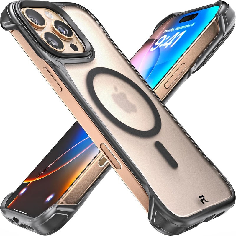 Rebel iPhone 16 Pro Max Clear Case [Frosted Flex Series] Exposed Sides for Comfort, Strong MagSafe Compatible, Matte Texture, Protective Shockproof, Upgraded Frameless Cover, 6.9 Inch Phone 2024 - Image 1
