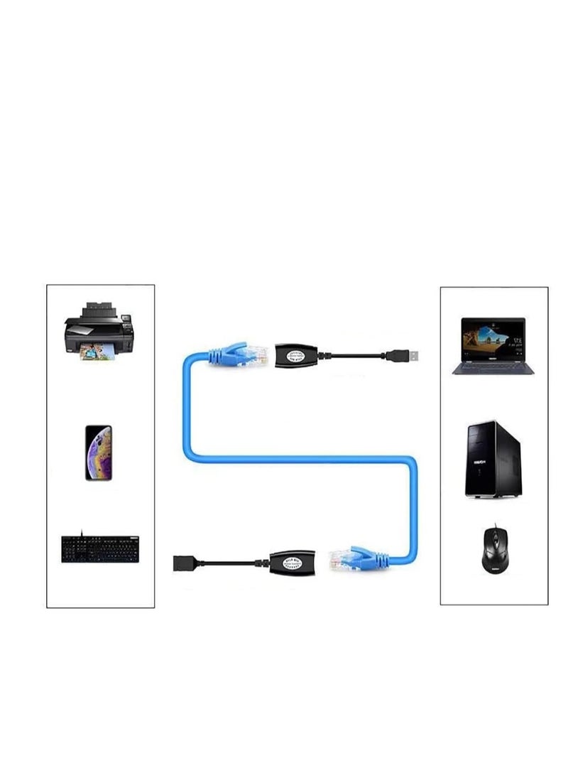 USB RJ45 Extension Adapter Up to 50 meters Length (Black)  - Image 4