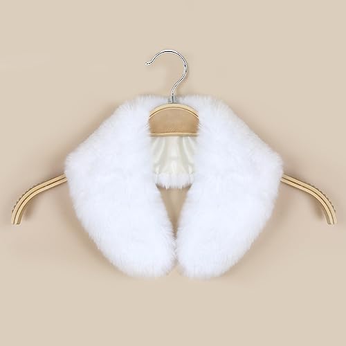 Joyci Fashion Women's Faux Fur Collar Winter Warm Neck Shawl Scarf Collar (White) - Image 3