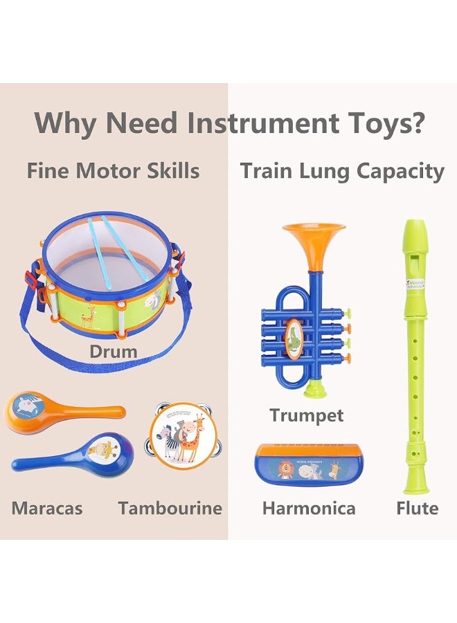 iLearn iPlay, iLearn Toddler Musical Instruments Toys, Kids Drum Set, Baby Trumpet, Percussion, Harmonica, Maraca, Flute, Tambourine, Birthday Gifts for 18 Months Olds Ages 2 3 4 5 Years Boys Girls Children - Image 4