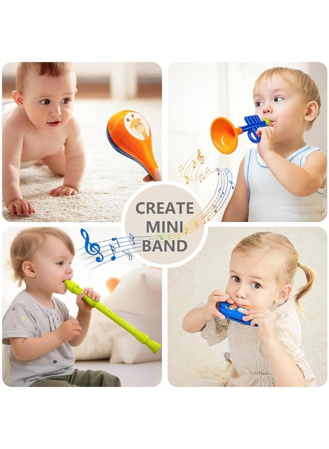 iLearn iPlay, iLearn Toddler Musical Instruments Toys, Kids Drum Set, Baby Trumpet, Percussion, Harmonica, Maraca, Flute, Tambourine, Birthday Gifts for 18 Months Olds Ages 2 3 4 5 Years Boys Girls Children - Image 2