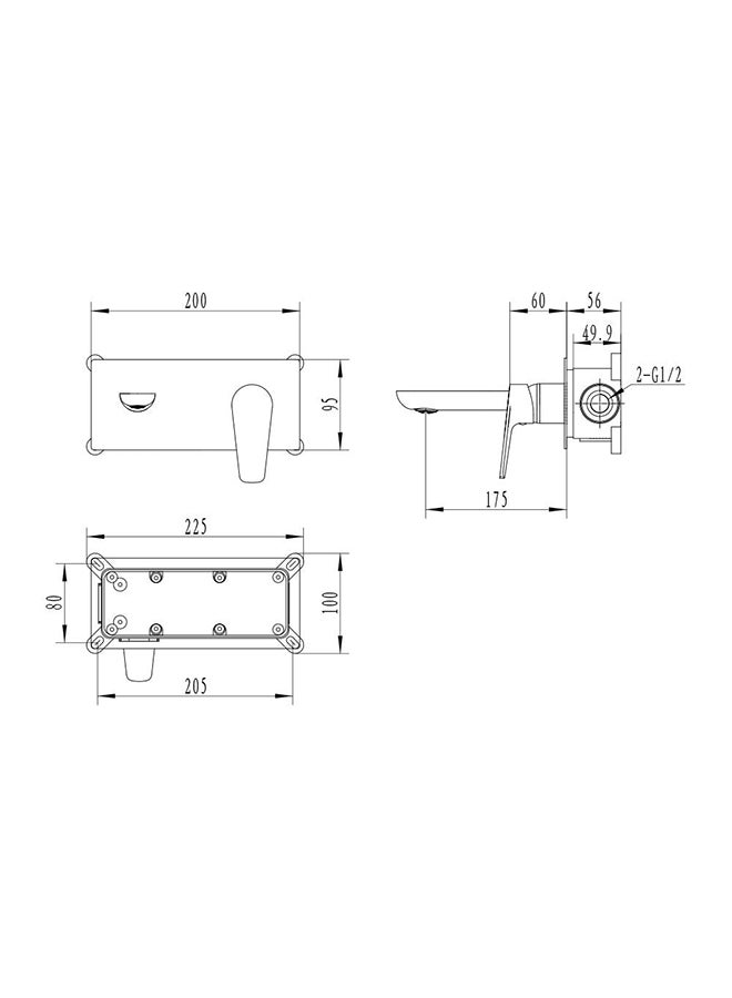 DANUBE HOME Milano Plus Bayz+ Wall Mounted Basin Mixer Tap with Elegant Design, Durable Brass Construction, Smooth Water Flow Control for Modern Bathrooms Matt Black - Image 2