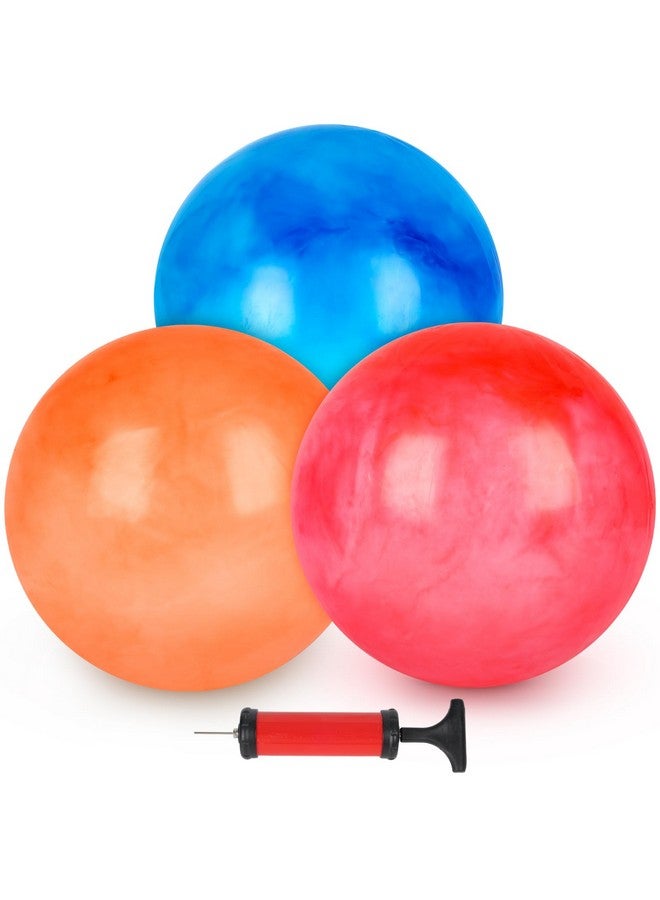LovesTown 3PCS Playground Balls, 14 Inch Bouncy Balls Inflatable Dodgeball Kickballs with Hand Pump, for Kids Indoor and Outdoor - Image 1