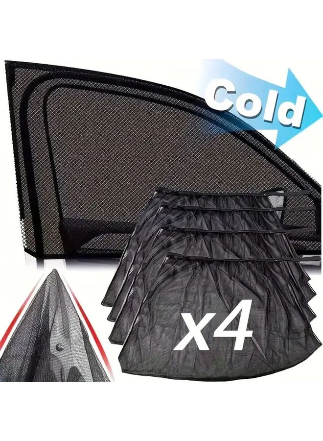 2 Piece Car Window Sunshade Mosquito Net Curtain Foldable UV Protection Insect Shield Black for Cars Trucks SUV - Image 2