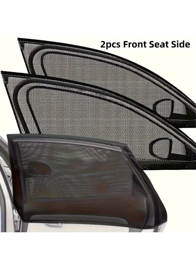2 Piece Car Window Sunshade Mosquito Net Curtain Foldable UV Protection Insect Shield Black for Cars Trucks SUV - Image 5