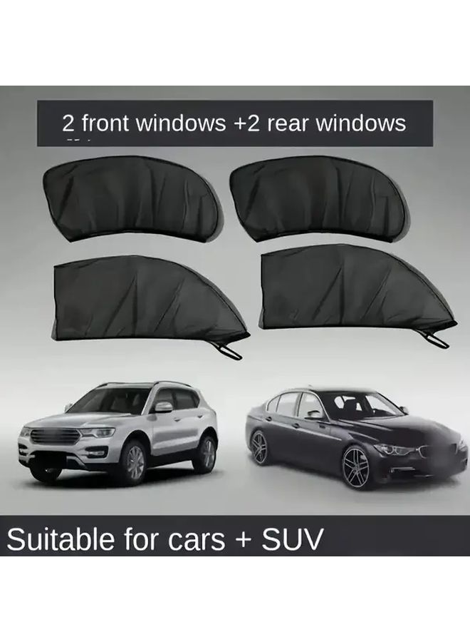 2 Piece Car Window Sunshade Mosquito Net Curtain Foldable UV Protection Insect Shield Black for Cars Trucks SUV - Image 4