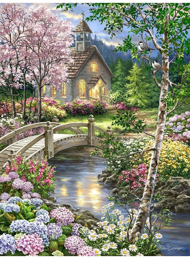 Springbok S 60 Piece Jigsaw Puzzle Spring Chapel Made In Usa - Image 1