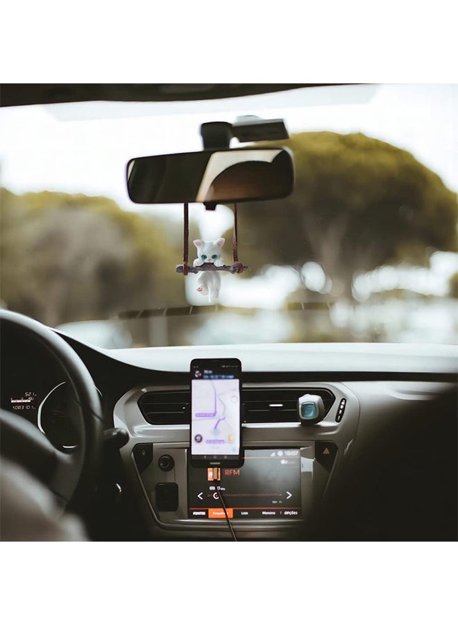 زخرفة سيارة معلقة، قلادة قطة فرع لطيفة معلقة في السيارة، ملحقات تعليق السيارة، ديكور مضحك لمرآة السيارة الخلفية، ديكور داخلي للسيارة، سحر السيارة ملحقات تعليق مرآة السيارة اللطيفة - Image 5