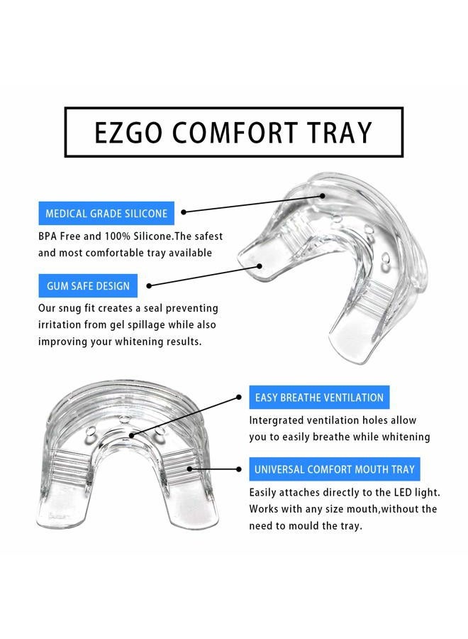 EZGO Teeth Whitening Trays Silicone Tray, Works with Tooth Whitening Light and Bleaching Gel, Comfort for All Mouth, BPA Free Mouth Night Guard for Grinding Teeth, Dental Grade, Retainer Case - Image 2