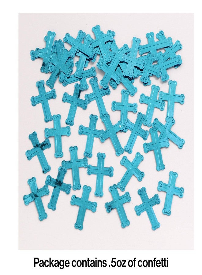 Creative Converting 024029LX Embossed Blue Cross Confetti - Image 3