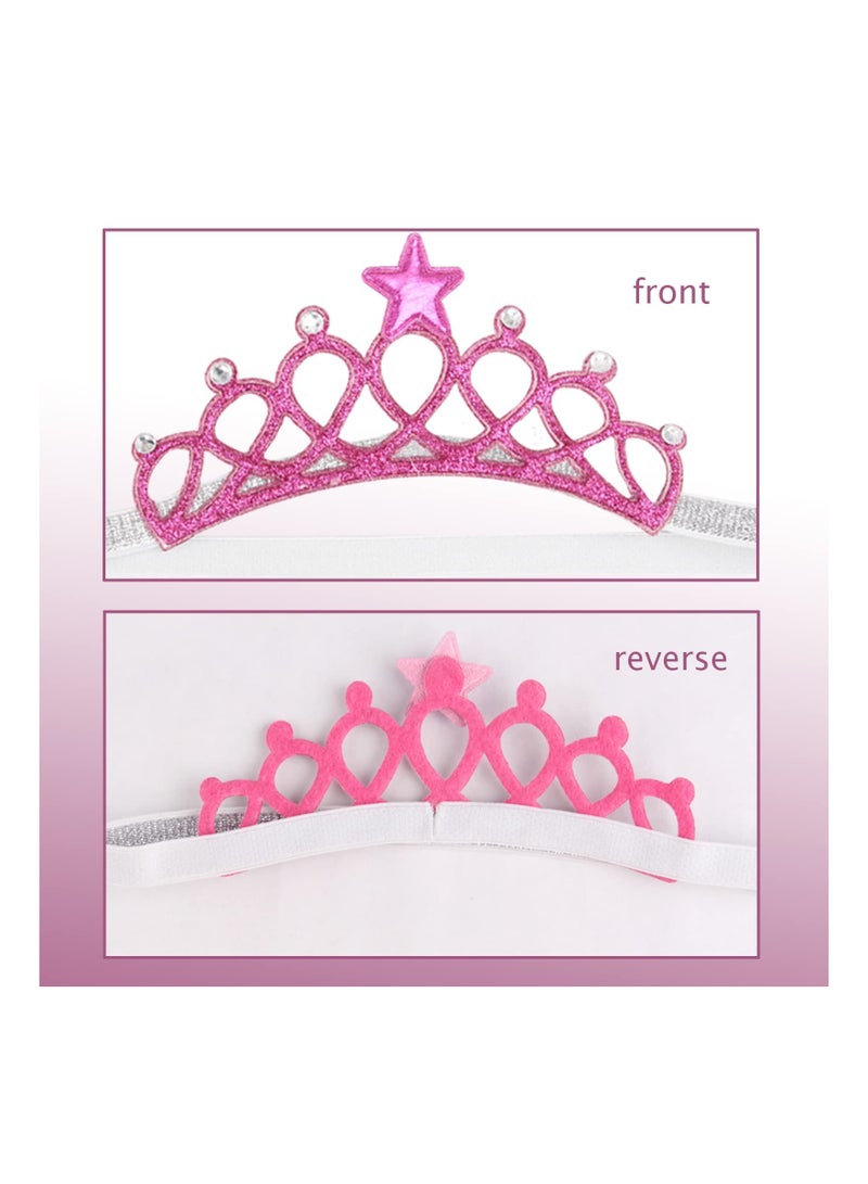 SOLARAE Birthday Rhinestone Crown Headbands, for Princess Girl Birthday Tiara Crown Headband Set, Prom King Crown Hair Accessories, for Birthday Party Shower Photogra, Daily Use, Photography(6Pcs ) - Image 4