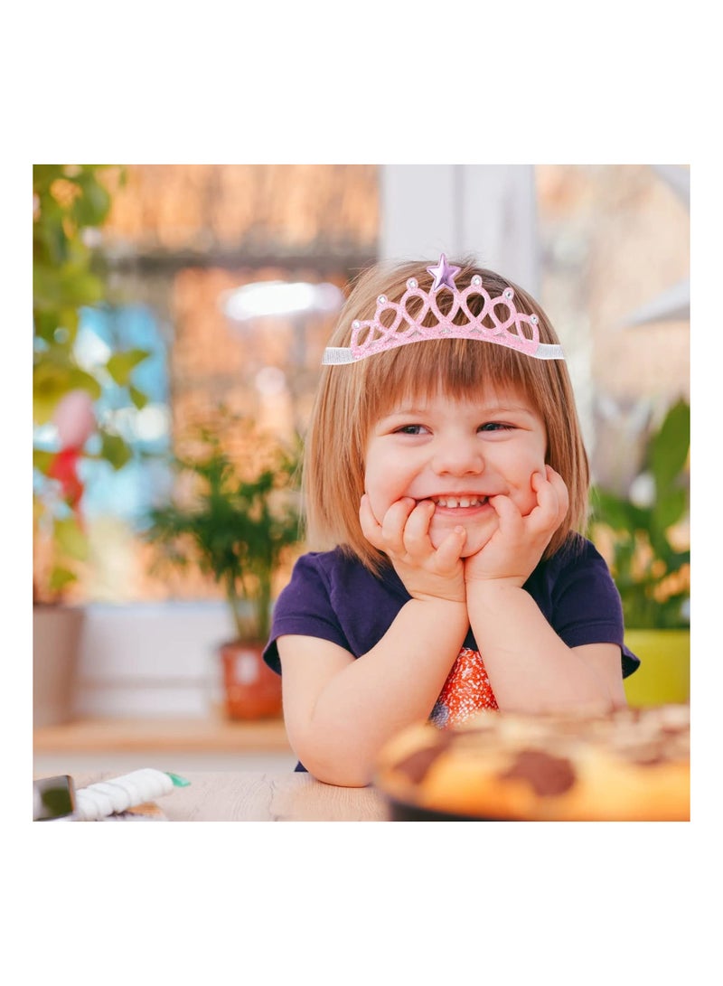 SOLARAE Birthday Rhinestone Crown Headbands, for Princess Girl Birthday Tiara Crown Headband Set, Prom King Crown Hair Accessories, for Birthday Party Shower Photogra, Daily Use, Photography(6Pcs ) - Image 5