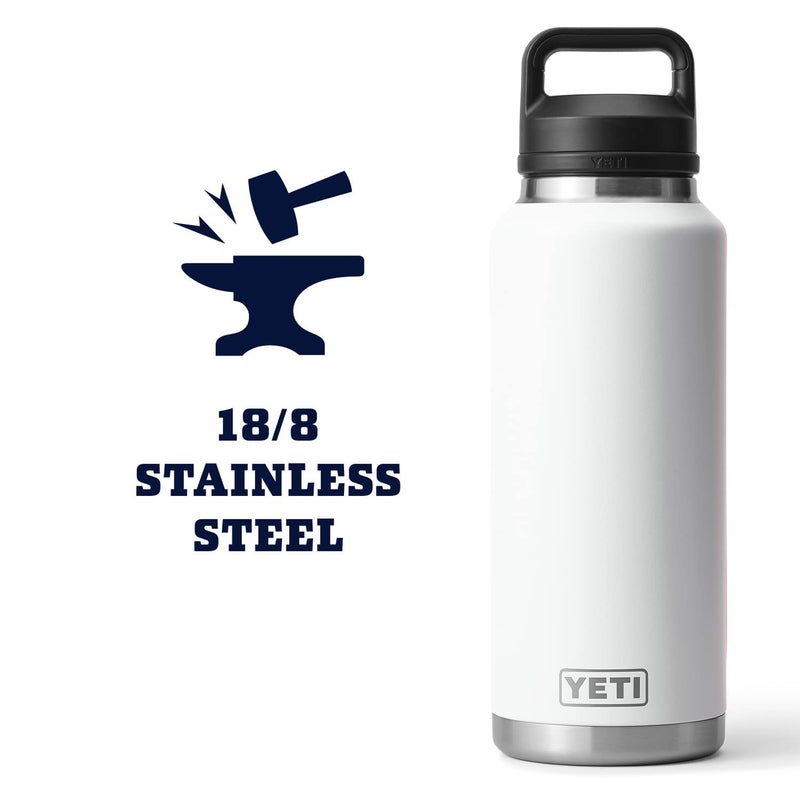 YETI Rambler 46 oz Bottle, Leakproof, Vacuum Insulated, Stainless Steel with Chug Cap, White - Image 5
