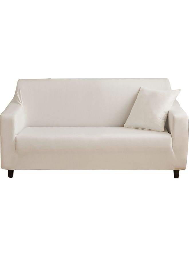 3-Seater Exquisitely Designed Wrinkle-free Full Coverage Stretchable Sofa Slipcover With One Cushion Cover White Length Stretch From 186 To 230cm - Image 2