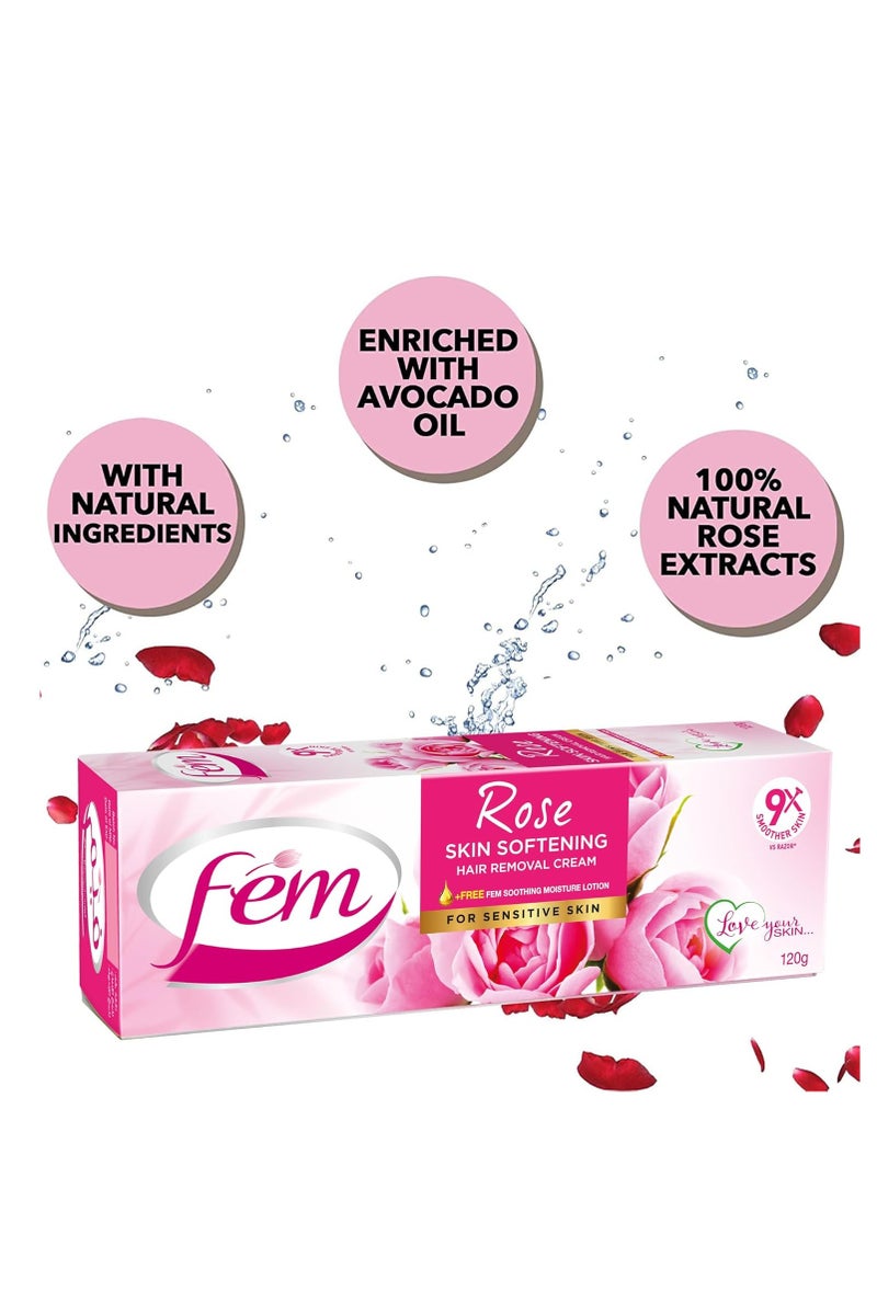 fem Rose Skin  Softeing Hair Removal Cream For Sensitive Skin 120g - Image 3