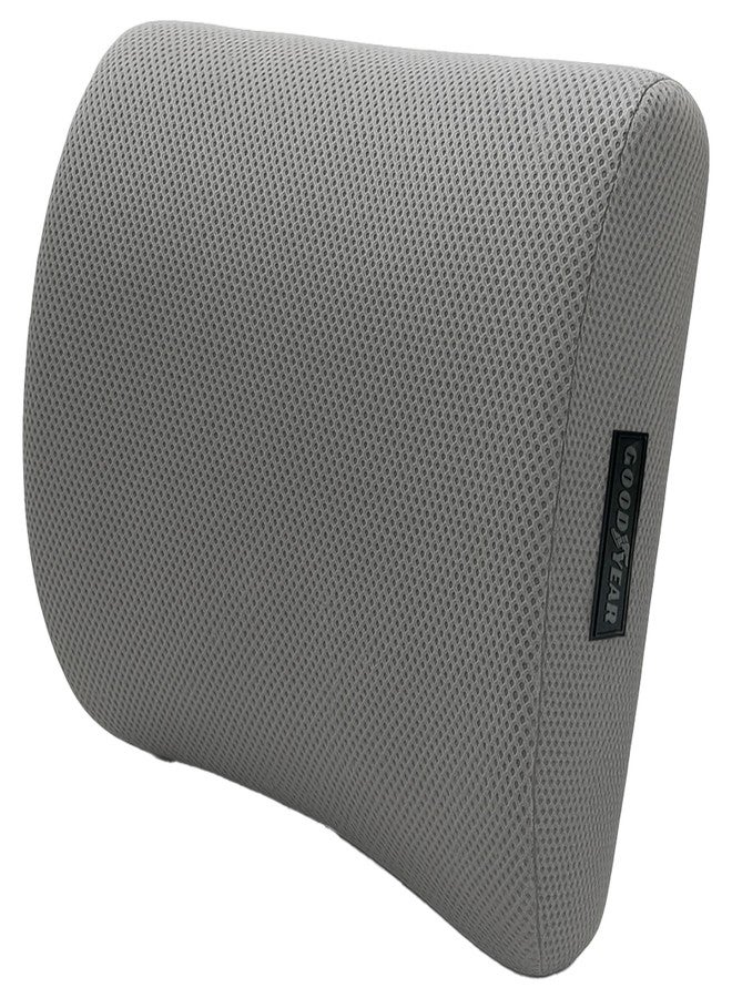 غوديير وسادة دعم أسفل الظهر المريحة من جوديير لكرسي المكتب ومقعد السيارة - وسادة دعم أسفل الظهر مملوءة بالجل، وسادة فاخرة لدعم الكرسي لتخفيف آلام أسفل الظهر واستخدامات متعددة - رمادي - Image 1