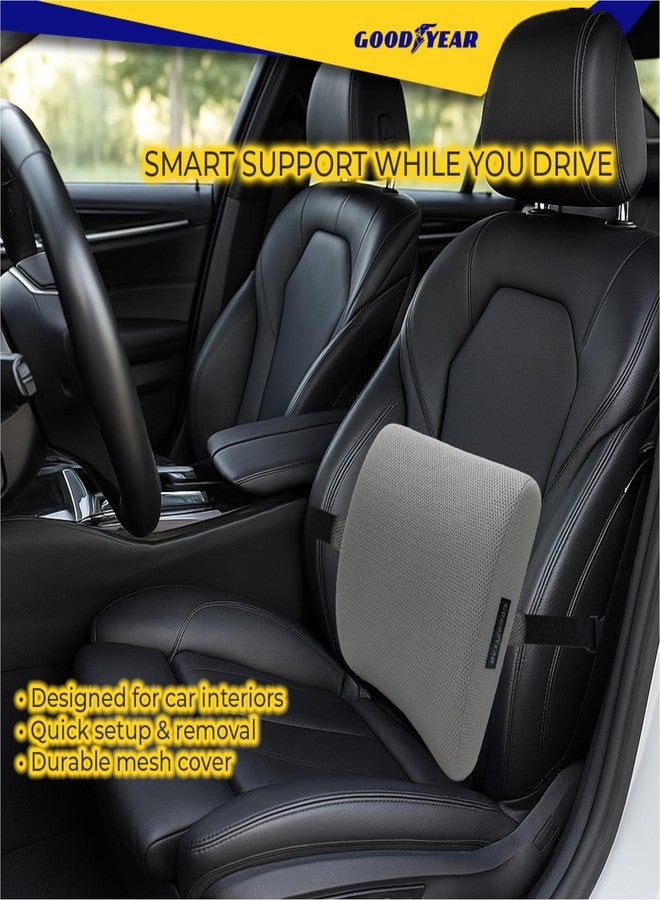 غوديير وسادة دعم أسفل الظهر المريحة من جوديير لكرسي المكتب ومقعد السيارة - وسادة دعم أسفل الظهر مملوءة بالجل، وسادة فاخرة لدعم الكرسي لتخفيف آلام أسفل الظهر واستخدامات متعددة - رمادي - Image 5