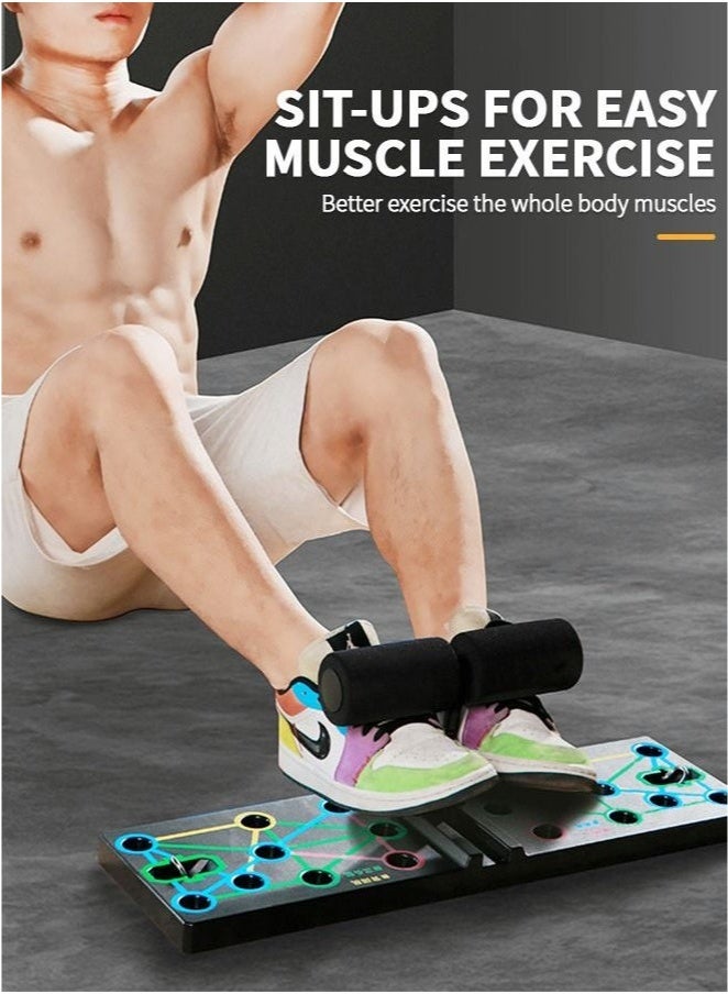 كِينْسُون لوحة رفع مطورة، حوامل دفع متعددة الوظائف مع شريط الجلوس لتدريب القوة، لوحة رفع معدات التمرين مع أشرطة مقاومة، معدات تدريب القوة، اللياقة البدنية المنزلية - Image 4