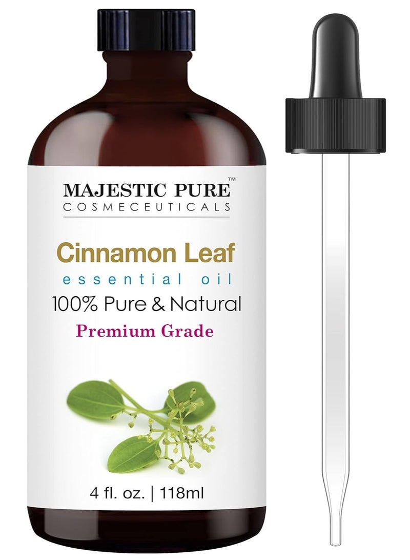 Majestic Pure Cinnamon Essential Oil - 118 ml| 100% Pure and Natural | Premium Grade Essential Oils for Aromatherapy, Diffusers, Skin, Massage and Humidifiers | - Image 1