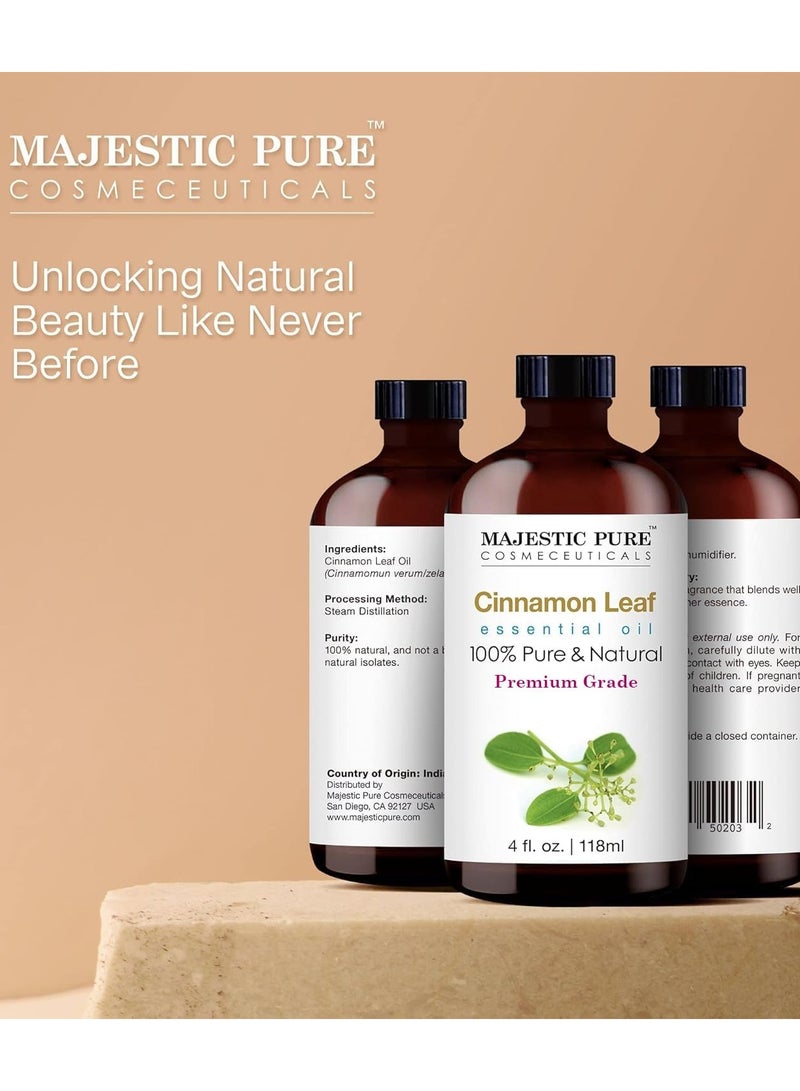Majestic Pure Cinnamon Essential Oil - 118 ml| 100% Pure and Natural | Premium Grade Essential Oils for Aromatherapy, Diffusers, Skin, Massage and Humidifiers | - Image 3