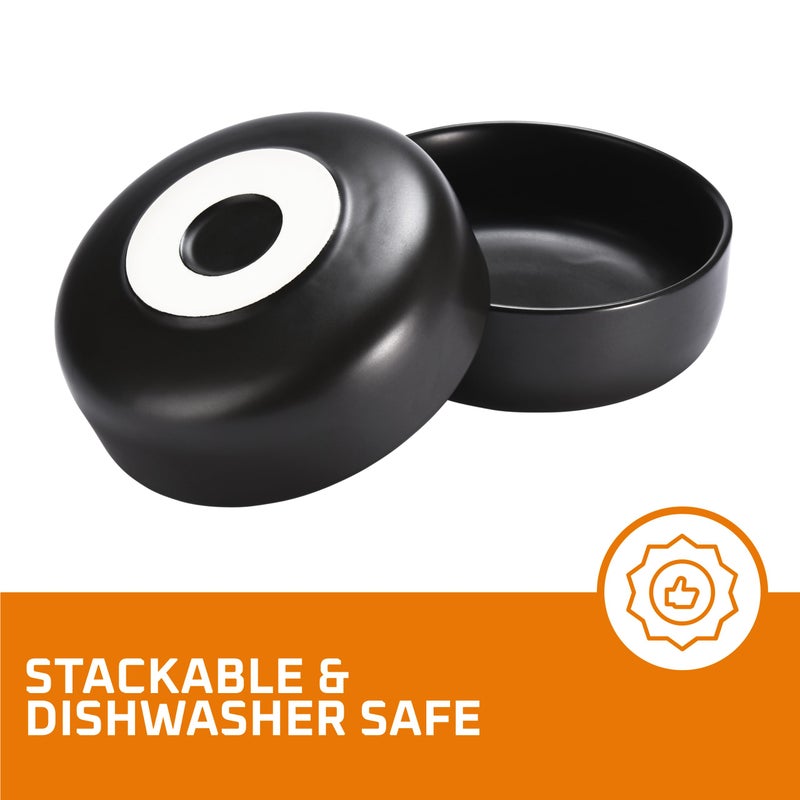 Bruntmor Ceramic Serving Bowls - Set of 4 Large Cereal Bowls - 28oz Black Salad Bowls - Dishwasher, Oven, and Microwave Safe Soup Bowl - Ceramic Bowl Set for Breakfast, Lunch, and Dinner - Image 3