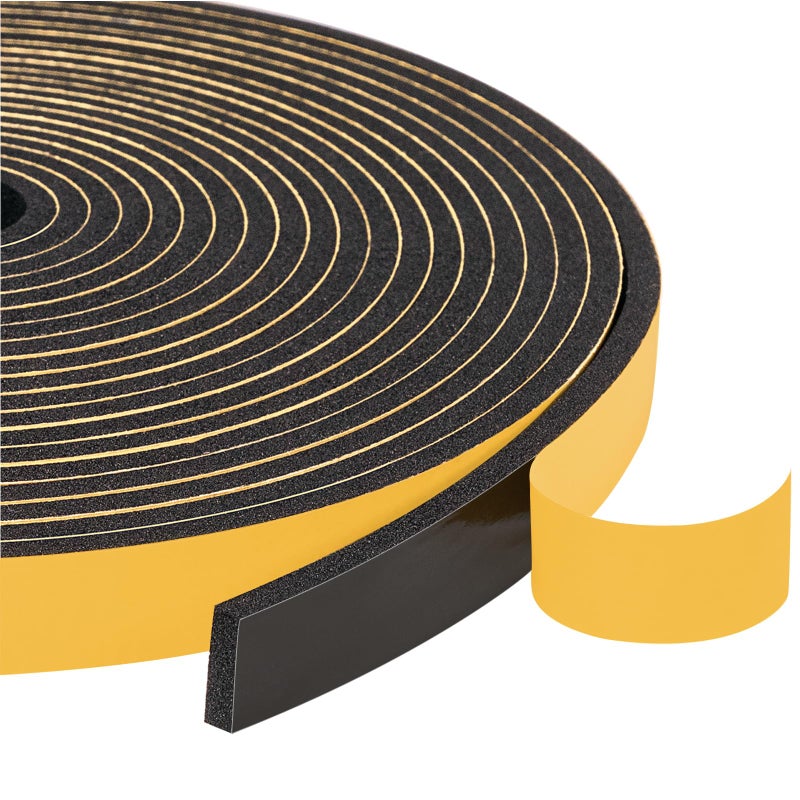 Yotache Foam Weather Stripping Seal Tape 3 Rolls 1/2" W X 1/8" T for Doors and Windows Gasket Insulation Soundproofing, 50 Ft Length (3 X 16.5 Ft Each) - Image 1