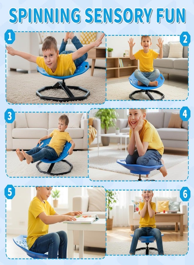 Delavala Kids Swivel Chair, 220 LBS Capacity, Sensory Spinning Chair, Autistic Kids Sensory Toy with Non-Slip Metal Base, Toddler Sit and Spin for Coordination Balance Focus Training - Image 5
