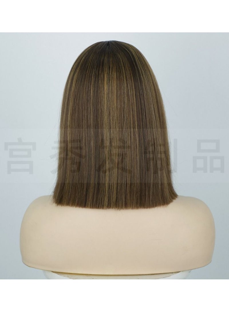 Estelle Wig European And American Womens Wig Front Lace Small Lace Bobo Head Wig Straight Hair Chemical Fiber Headgear Wigs - Image 5