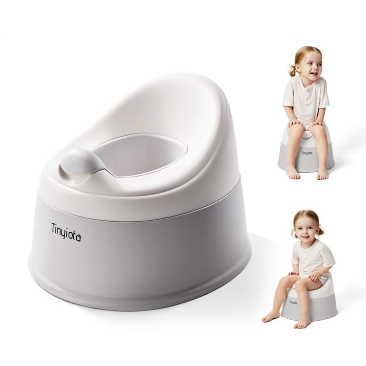Tinyiota Toddler Potty Training Toilet, Removable Bowl with High Splash Guard, Assembles in Seconds, Easy-Clean and Travel-Ready for Boys and Girls Ages 6 Months to 3 Years (Gray) - Image 1