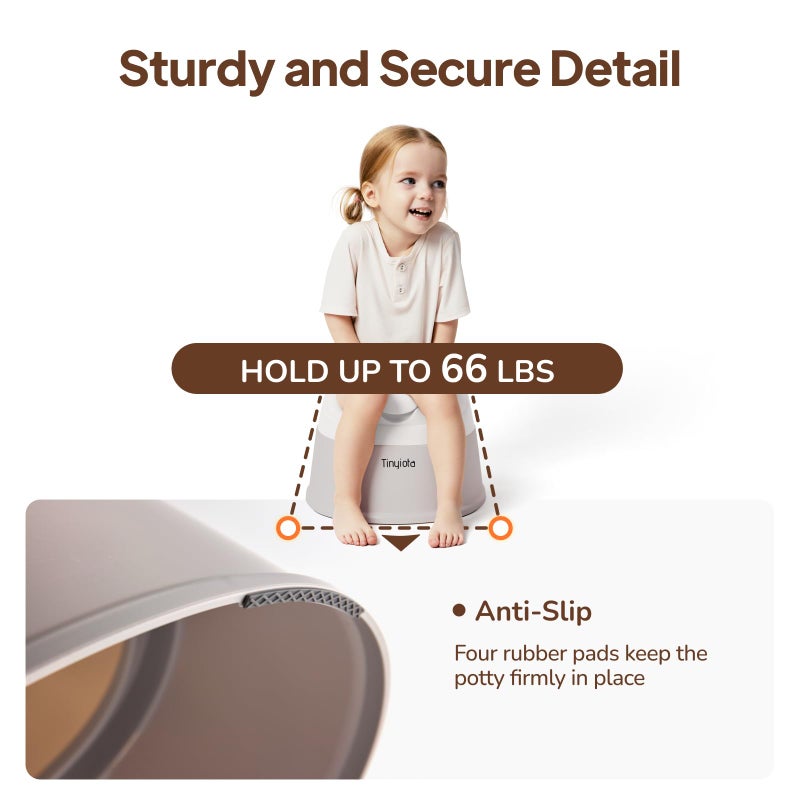 Tinyiota Toddler Potty Training Toilet, Removable Bowl with High Splash Guard, Assembles in Seconds, Easy-Clean and Travel-Ready for Boys and Girls Ages 6 Months to 3 Years (Gray) - Image 5