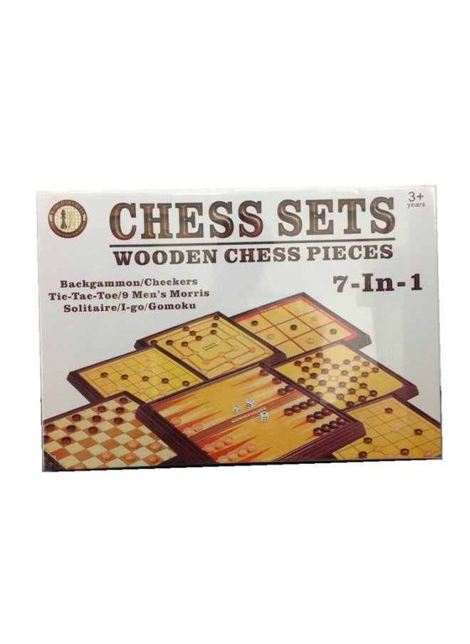 HALAMODO - 7-in-1 Wooden Chess Set Table Games for Leisure And Entertainment - Image 1