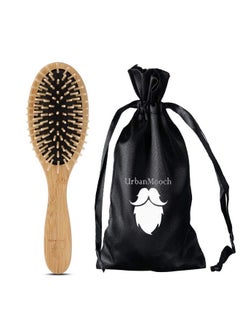 Bamboo Bristle Paddle Hair Brush For Detangling Scalp Massage & For Hair Growth