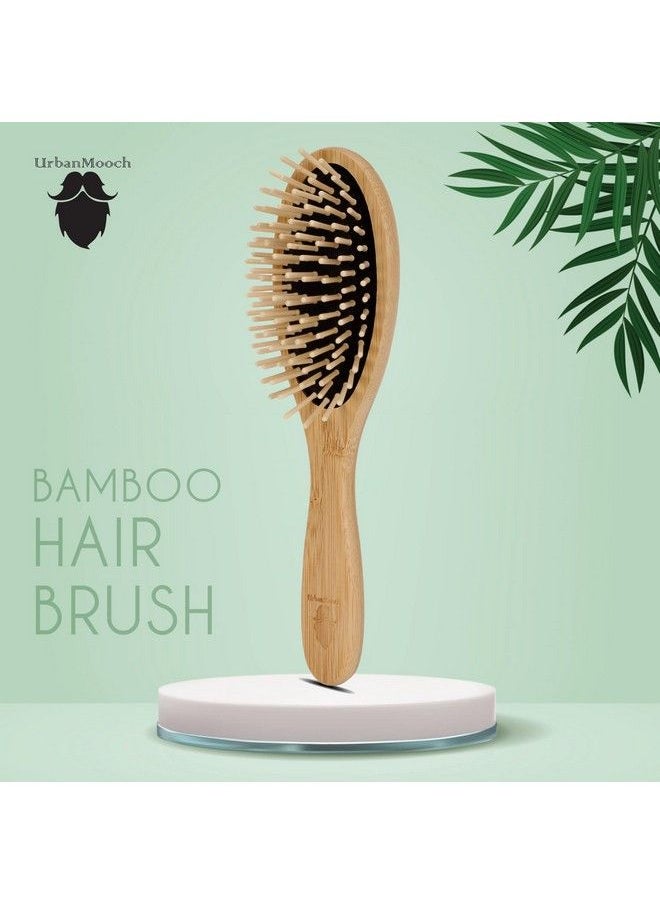 UrbanMooch - Bamboo Bristle Paddle Hair Brush For Detangling Scalp Massage & For Hair Growth - Image 1