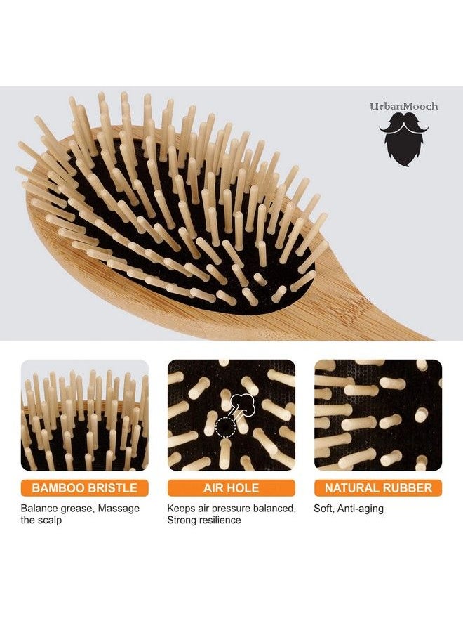 UrbanMooch - Bamboo Bristle Paddle Hair Brush For Detangling Scalp Massage & For Hair Growth - Image 1