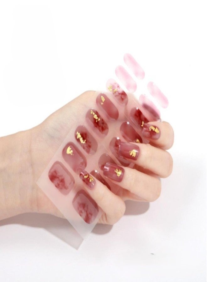 Bolt Bee Semi Cured Gel Nail Strips 16 PCS | Gel Nail Wraps | UV Light Required, Salon Quality & Easy to Use (Jelly Red) - Image 1