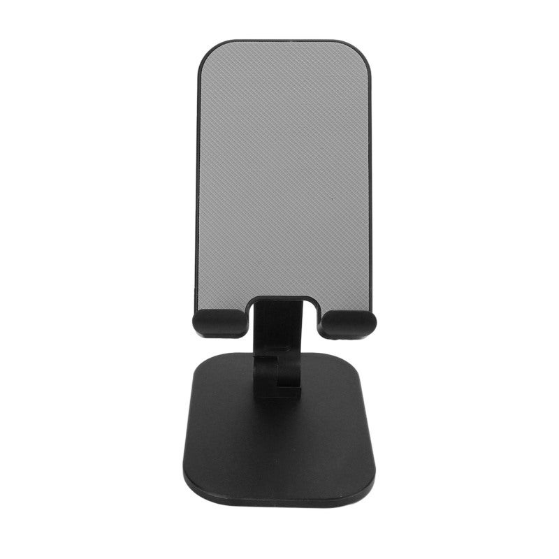 Cell Phone Stand Black Mini Foldable Adjustable 120° Angle Triangle Design - Weighted Base With Reserved Charging Hole Portable Phone Holder for Desktop Comfortable Viewing - Image 2